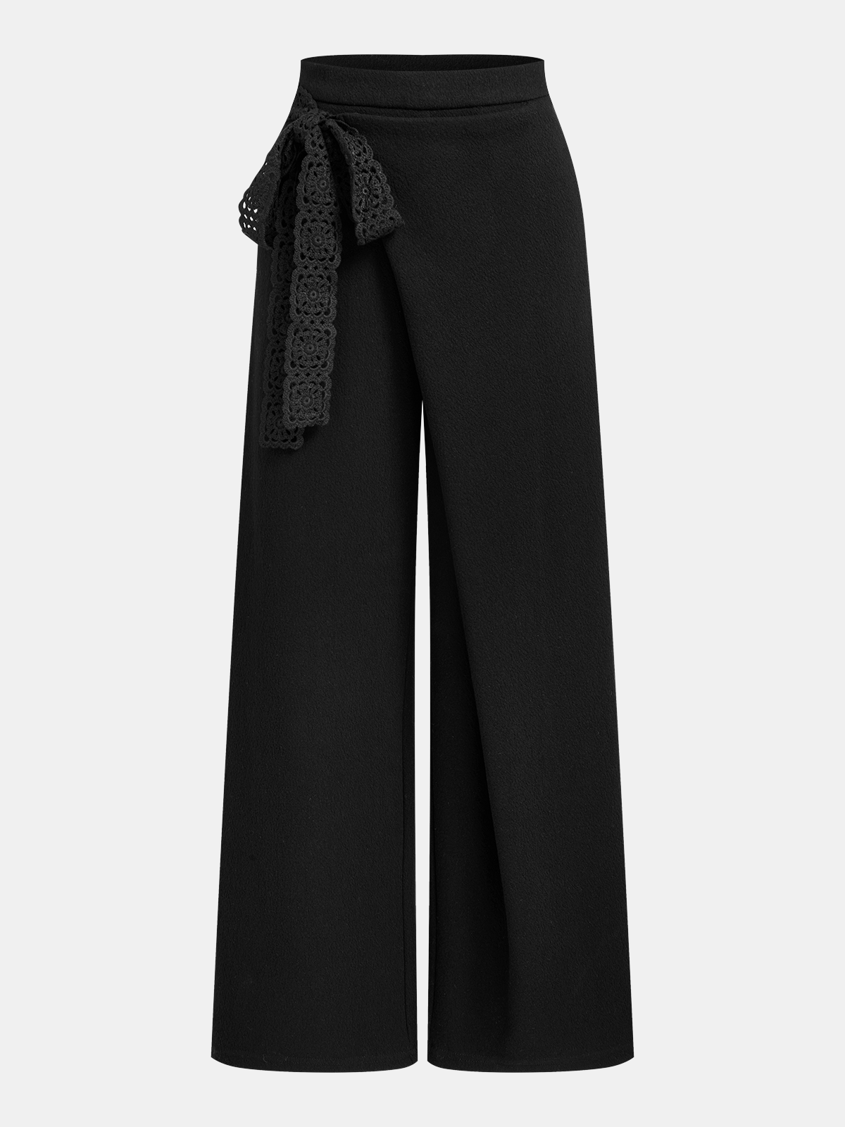 Asymmetric Wool-Blend Wide-Leg Pants