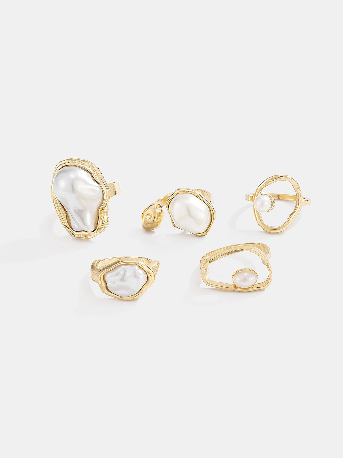 5pcs Baroque Pearl Statement Ring