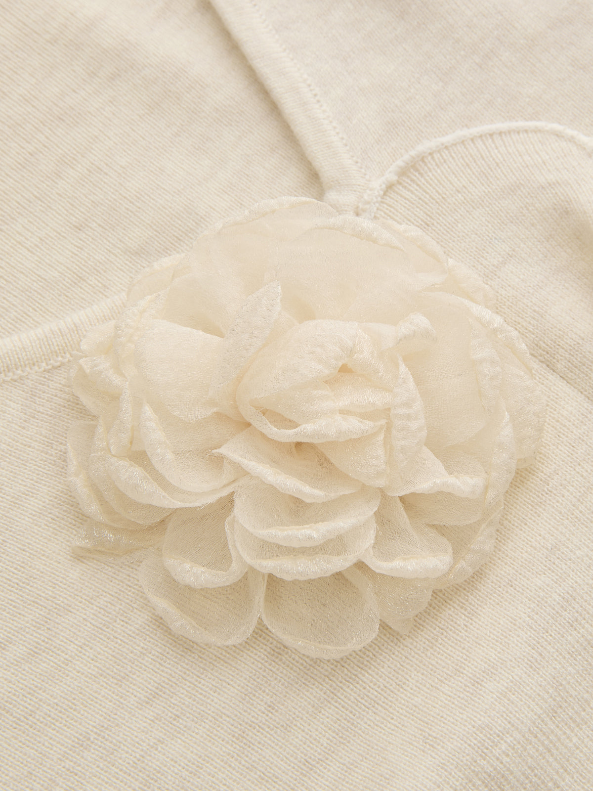 3D Floral Ruffled Hem Knit Top