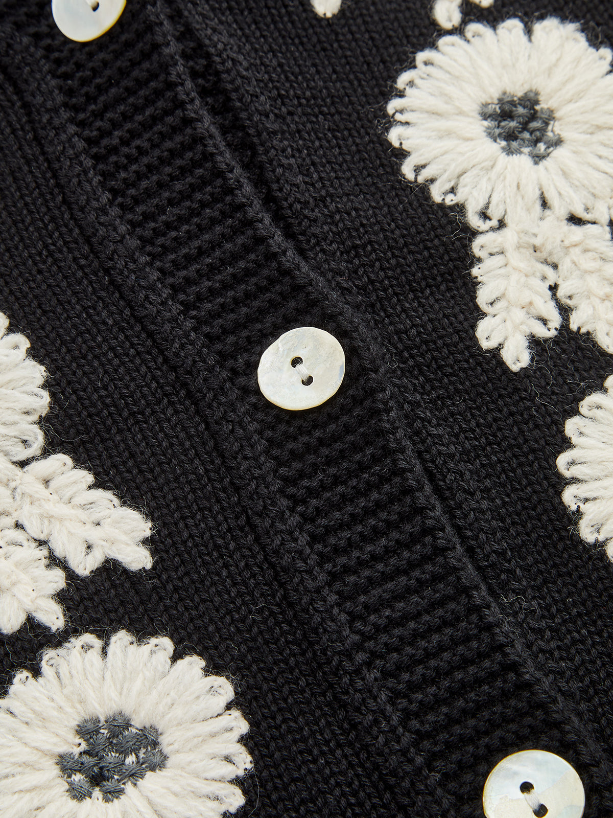 3D Floral Embroidered V-Neck Knit Vest