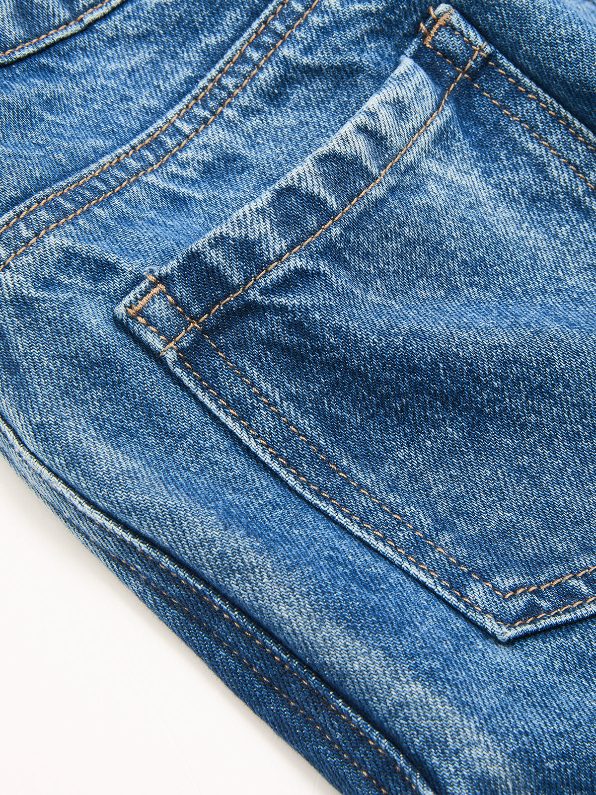 Asymmetric Deconstructed Wide Leg Jeans