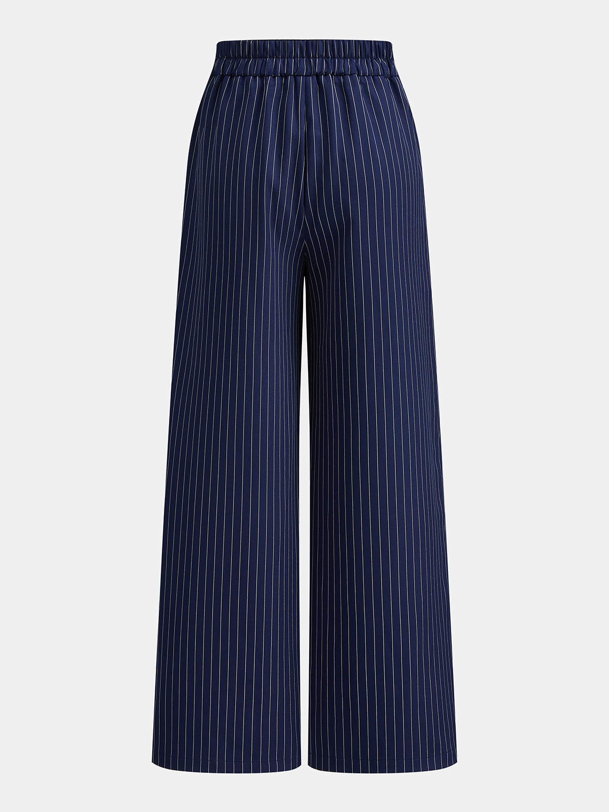Asymmetric Pinstripe Top & Pleated Pants Set