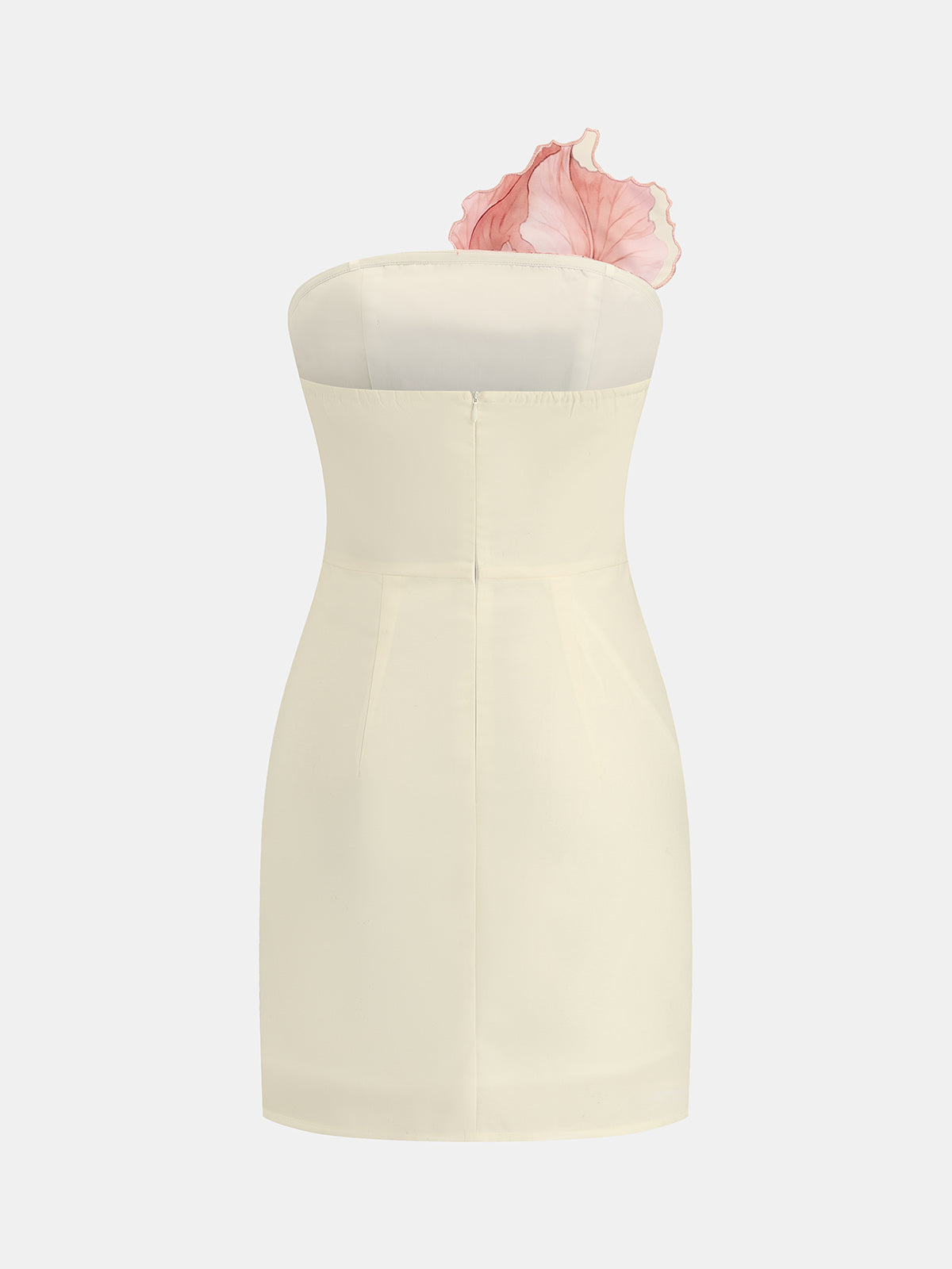 3D Iris Floral Strapless Bodycon Mini Dress