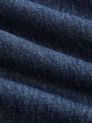 Asymmetric Waist Curved-Leg Denim Pants